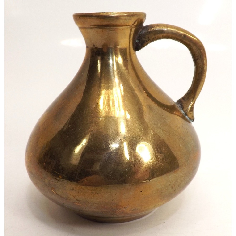 Solid Brass‎ Vase Miniature Jug Handmade Decorative jar - 3" tall